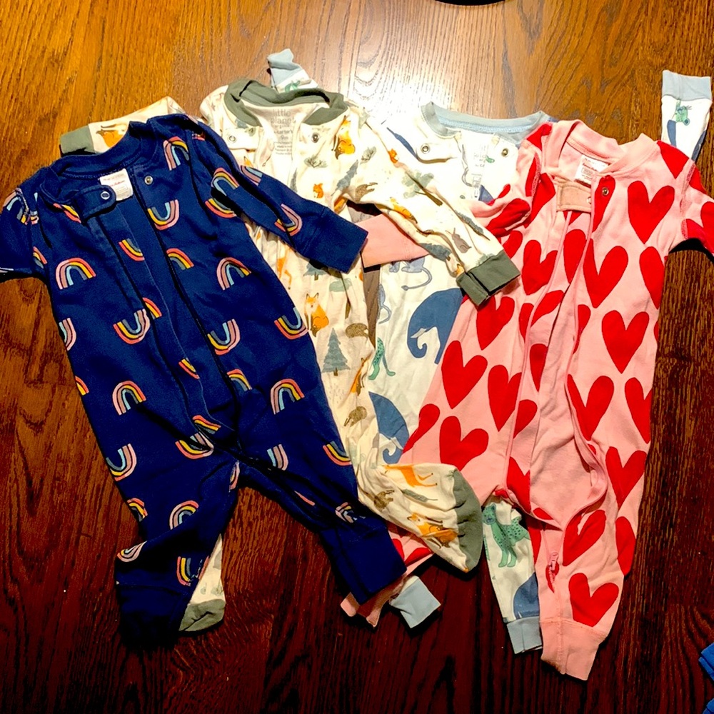 4 organic cotton Hanna Andersson zipper sleeper bundle